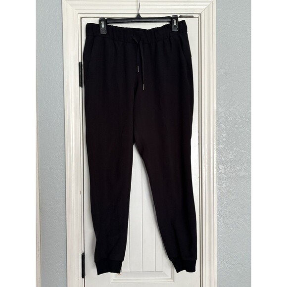 Lululemon On The Fly Joggers Pants Size 8 Black Drawstring High Rise Pockets - Picture 1 of 5